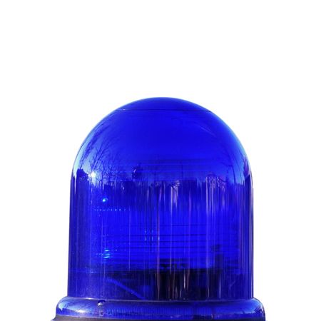 Coloured led strobe rotating police car light - isolated over white backgroundの写真素材