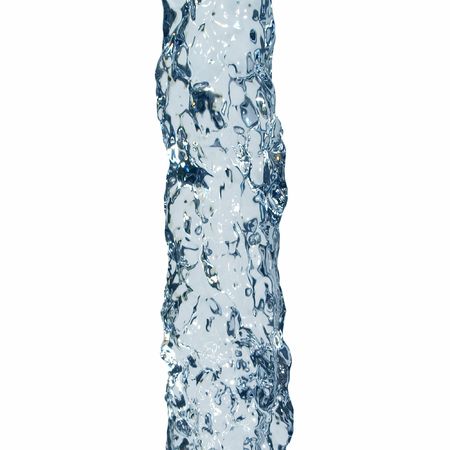 Blue water flow isolated over white backgroundの写真素材