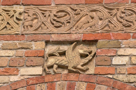 Pomposa Abbey (Abbazia di Pomposa), Ferrara, Italyの写真素材