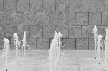 A landmark monumental fountain with water gamesの写真素材