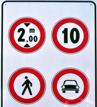 A traffic or a construction site signの写真素材