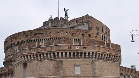The Castel Sant'Angelo Mausoleum of Adrian, Rome, Italyの写真素材