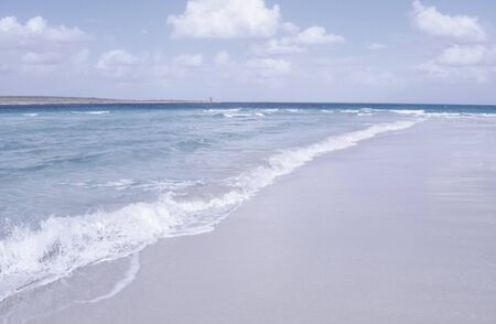 The Stintino beach in Sassari, Sardinia, Italyの写真素材