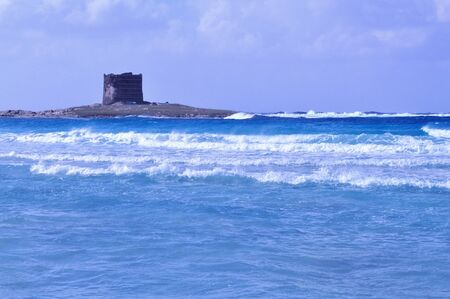 The Stintino beach in Sassari, Sardinia, Italyの写真素材