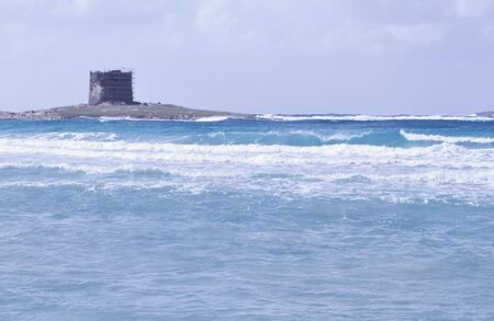 The Stintino beach in Sassari, Sardinia, Italyの写真素材
