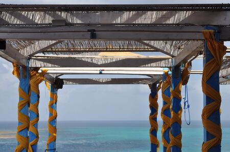 A panoramic view of blue sea waterの写真素材