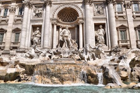 Baroque Trevi Fountain (Fontana di Trevi) in Rome, Italy - high dynamic range HDRの写真素材