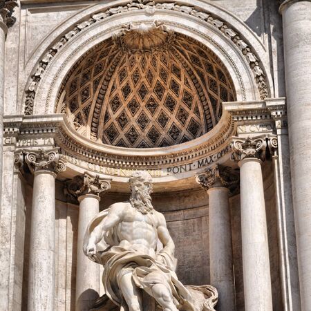 Baroque Trevi Fountain (Fontana di Trevi) in Rome, Italy - high dynamic range HDRの写真素材