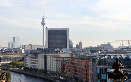 View of the city of Berlin in Germanyの写真素材