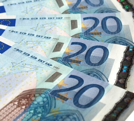Euro banknote (currency of the European Union) - selective focusの写真素材