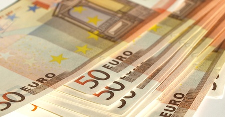 Euro banknote (currency of the European Union) - selective focusの写真素材