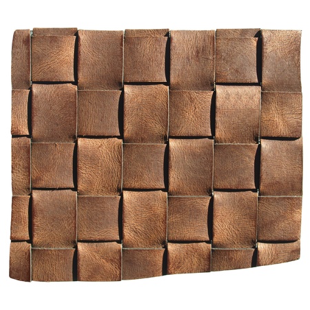 A leather fiber sample - isolated over white backgroundの写真素材