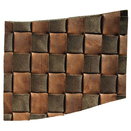 A leather fiber sample - isolated over white backgroundの写真素材