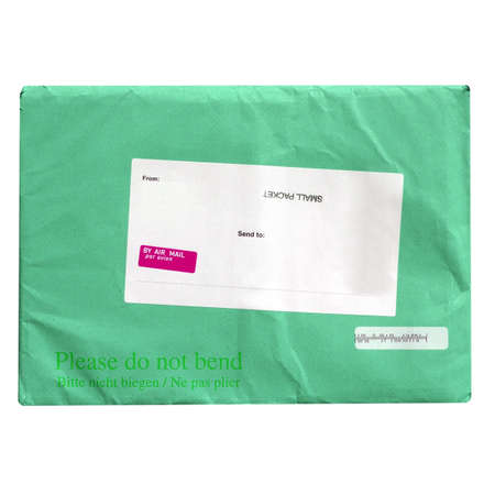 A letter envelope for mail postage shippingの写真素材