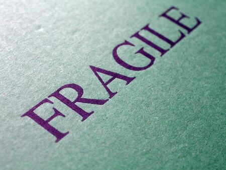 Detail of a fragile corrugated cardboard packetの写真素材