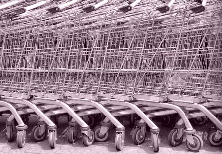 Shopping cart trolley basket used in supermarkets - high dynamic range HDRの写真素材