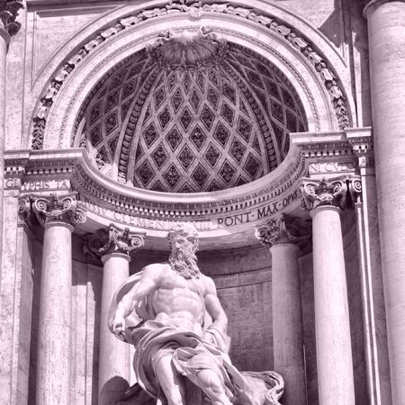 Baroque Trevi Fountain (Fontana di Trevi) in Rome, Italy - high dynamic range HDRの写真素材