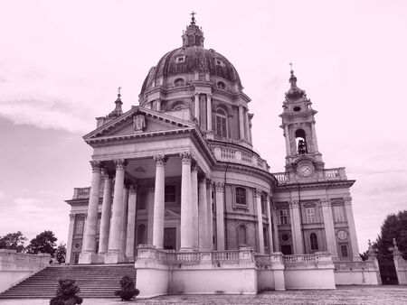 Basilica di Superga church on the Turin hill, Italy - high dynamic range HDRの写真素材