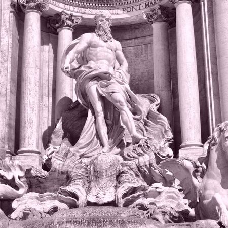 Baroque Trevi Fountain (Fontana di Trevi) in Rome, Italy - high dynamic range HDRの写真素材