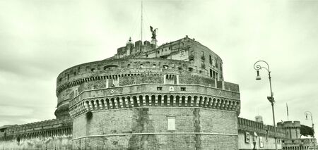 The Castel Sant Angelo Mausoleum of Adrian, Rome, Italy - high dynamic range HDRの写真素材