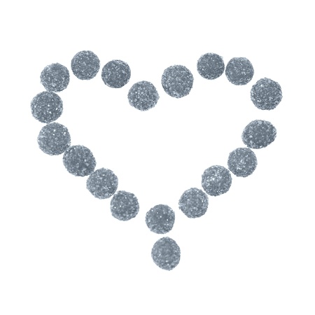 Red heart symbol of love made of sugar sweet candyの写真素材