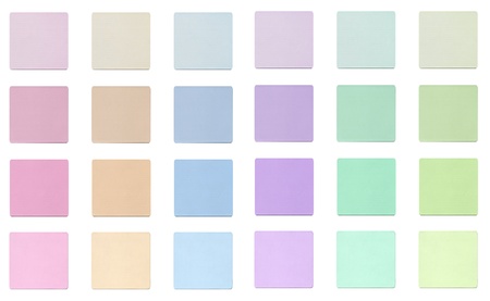 Colour fabric paint samples isolated over whiteの写真素材