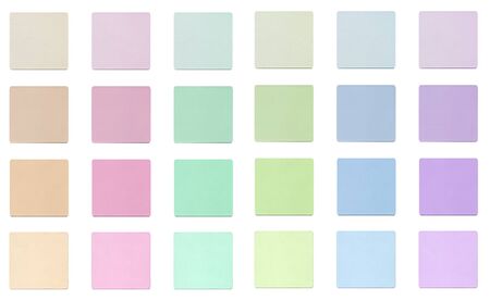 Colour fabric paint samples isolated over whiteの写真素材
