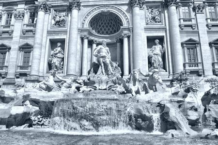 Baroque Trevi Fountain (Fontana di Trevi) in Rome, Italy - high dynamic range HDRの写真素材