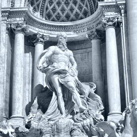 Baroque Trevi Fountain (Fontana di Trevi) in Rome, Italy - high dynamic range HDRの写真素材