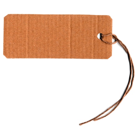 Price tag or address label with stringの写真素材