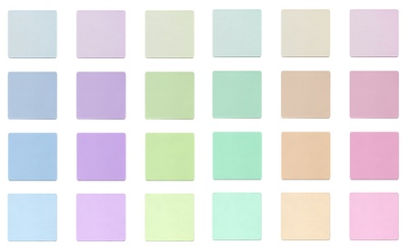 Colour fabric paint samples isolated over whiteの写真素材