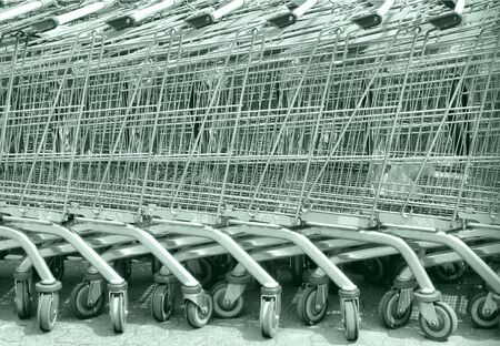 Shopping cart trolley basket used in supermarkets - high dynamic range HDRの写真素材