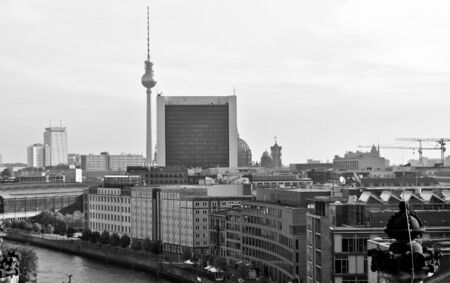 View of the city of Berlin in Germanyの写真素材