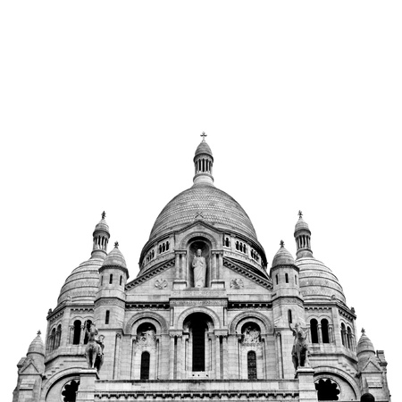Church of Montmartre, Paris, France isolated on white with copy spaceの写真素材