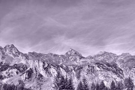 The Gennargentu mountains in Sassari, Sardinia, Italy - high dynamic range HDRの写真素材