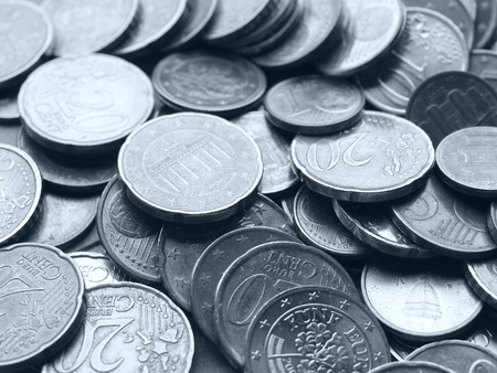 Range of Euro coins useful as a backgroundの写真素材