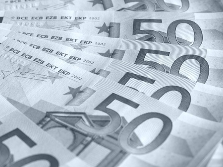 Euro banknote (currency of the European Union) - selective focusの写真素材