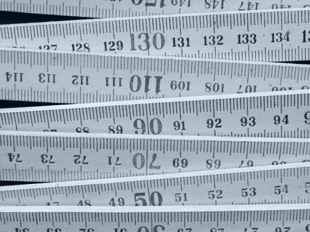 Detail of a wooden metric carpenter rulerの写真素材