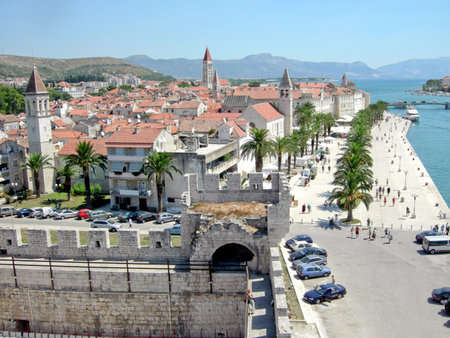 View of the City of Trogir in Croatiaの写真素材