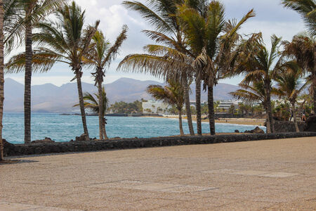Lanzarote beach, a Spanish island on the Canary Islands in the Atlantic Ocean off the coast of Africaの写真素材