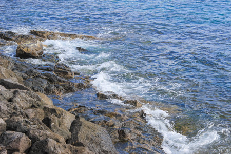 Lanzarote beach, a Spanish island on the Canary Islands in the Atlantic Ocean off the coast of Africaの写真素材