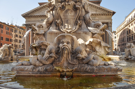 ROME, ITALY - JUNE 24, 2014: Tourists visiting the Pantheon temple to all Gods Rome Italyのeditorial素材