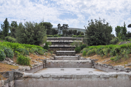 ROME, ITALY - JUNE 23, 2014: EUR residential and business district built for the Esposizione Universale Roma meaning Rome World Fair in 1942のeditorial素材