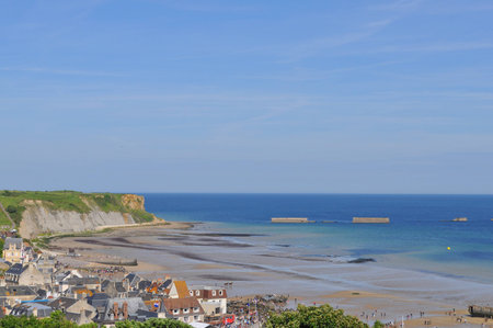 People attending the D-Day celebrations of WW2 in Normandyの写真素材