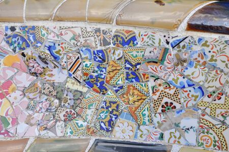 BARCELONA, SPAIN - FEBRUARY 15, 2015: The Park Guell aka Parc Guell is a public park system of gardens and architectonic elements located on Carmel Hill designed by Catalan architect Antoni Gaudiのeditorial素材