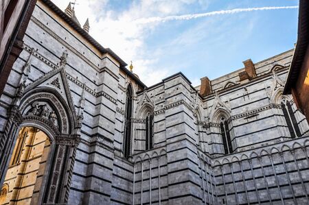 High dynamic range (HDR) Battistero di San Giovanni (meaning Baptistry of St John) in Siena, Italyの写真素材