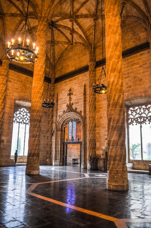 VALENCIA, SPAIN - CIRCA JULY 2016: High_dynamic_range (HDR) Llotja de la Seda (meanin Silk Exchange) gothic buildingのeditorial素材