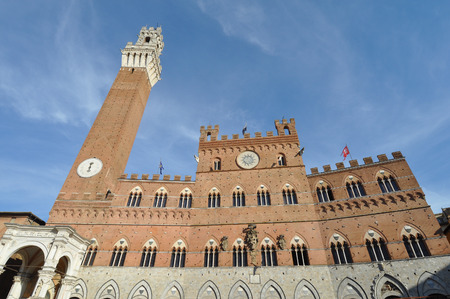Piazza del Campo square in Siena, Italyの写真素材