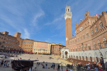 SIENA, ITALY - CIRCA AUGUST 2016: Piazza del Campo squareのeditorial素材