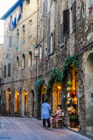 SAN GIMIGNANO, ITALY - CIRCA AUGUST 2016: High_dynamic_range (HDR) View of the city of San Gimignanoのeditorial素材